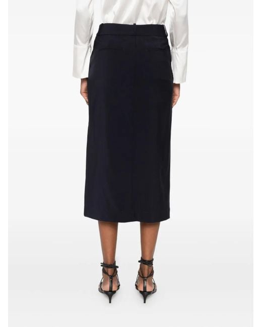 Peserico Black Tailored Wool Maxi Skirt