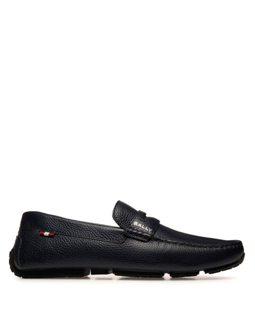 Bally Black Palsy Grained-leather Loafers for men