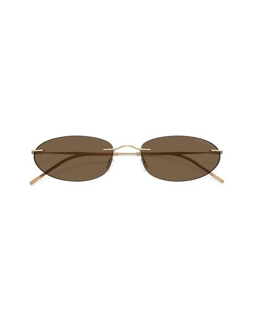 Giorgio Armani Brown Rimless Oval-Frame Sunglasses