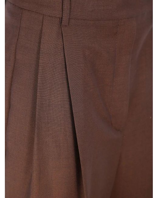 Rohe Brown Pleated-Details Trousers
