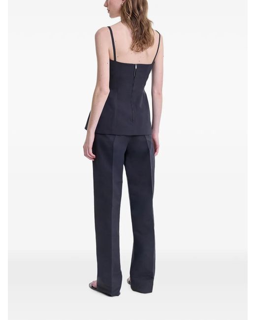 FFORME Black Sola Square-Neck Top