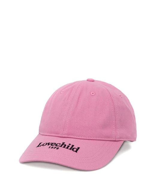 Lovechild Pink Logo-Embroidered Cotton Cap