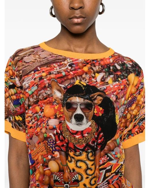 The Artistylist Orange Graphic-Print T-Shirt