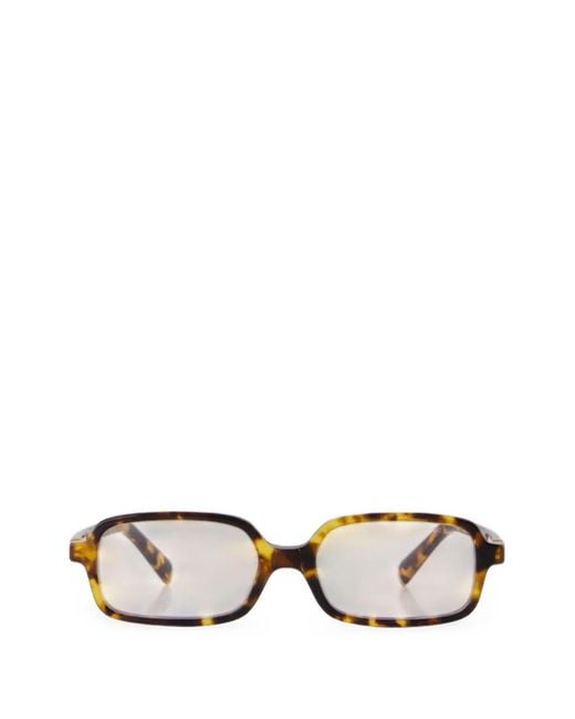Miu Miu Brown Tortoiseshell-Effect Rectangle-Frame Sunglasses