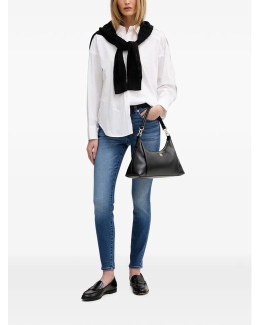 DKNY White Elasticated-Waist Buttoned Shirt