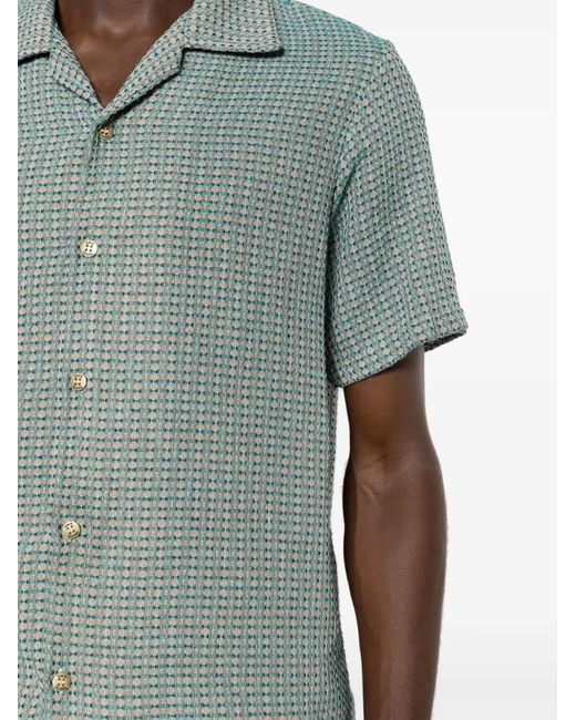 Amir Slama Green Logo-Engraved Jacquard Shirt for men
