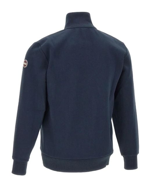 Colmar Blue High-Neck Zip-Up Sweatshirt for men