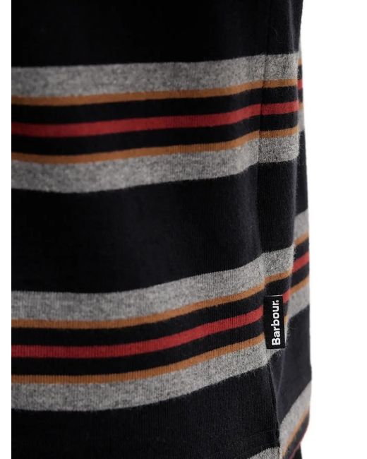 Barbour Black Sandwick Striped T-Shirt for men