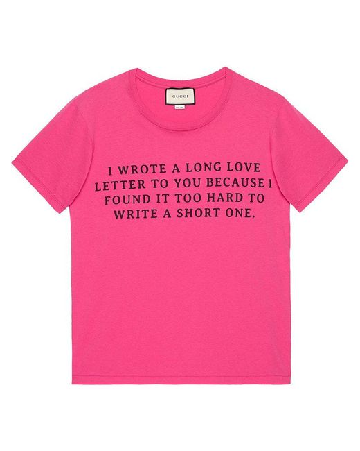 Gucci T-Shirt mit "Love Letter"-Print in Pink für Herren