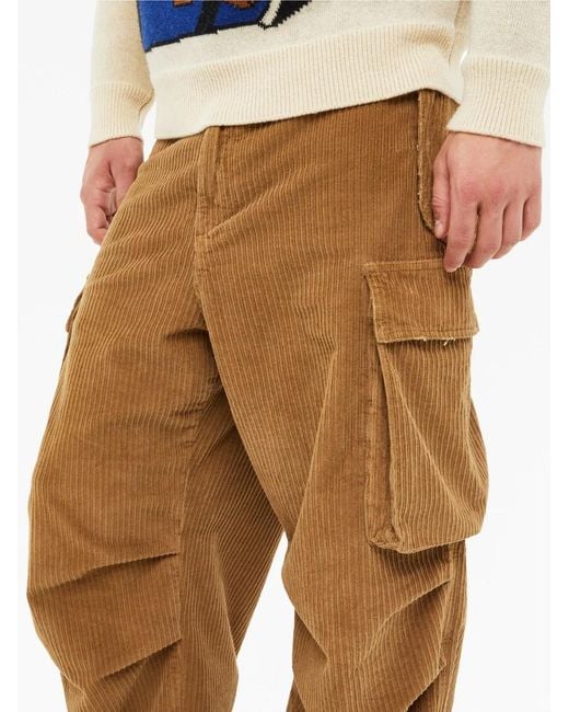 Alanui Brown Velvet Corduroy Cargo Pants for men