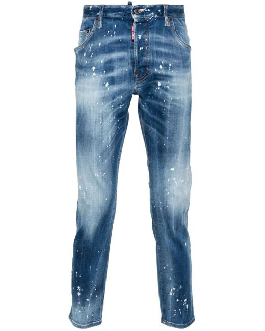 DSquared² Super Twinky Mid Waist Skinny Jeans in het Blue voor heren