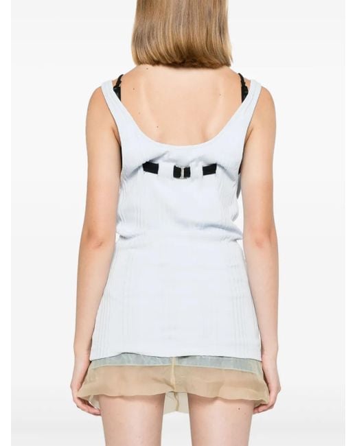 The Attico Black Layered Cotton Tank Top