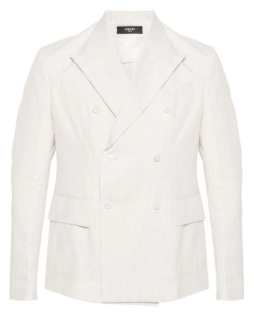 Amiri White Double-breasted Blazer for men