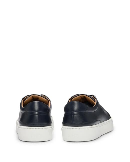 Boss Blue Leather Sneakers for men