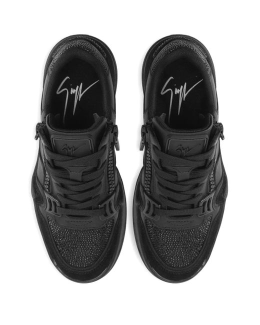 Giuseppe Zanotti Black Gz-Ghost Zip Embellished Sneakers for men