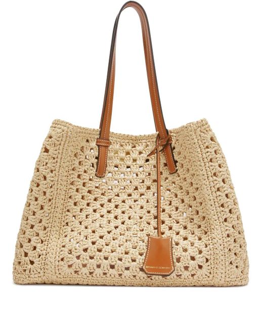 Ermanno Scervino Natural Crochet Tote Bag