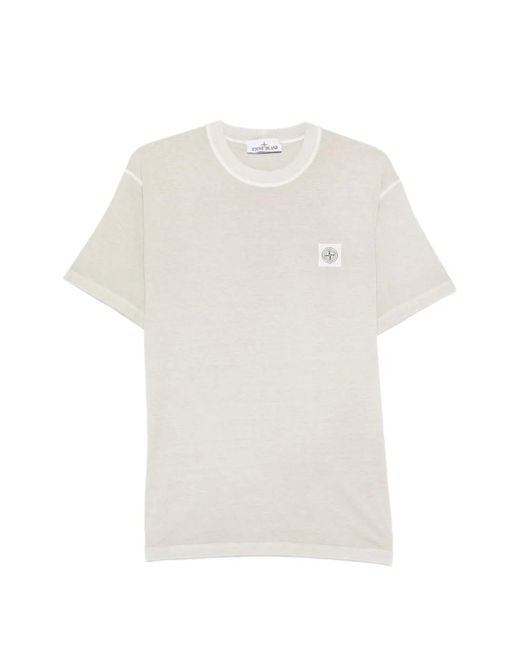 Stone Island White T-Shirts And Polos for men