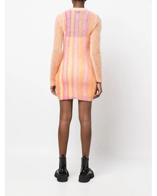 DIESEL Orange Striped-Knit Bodycon Dress
