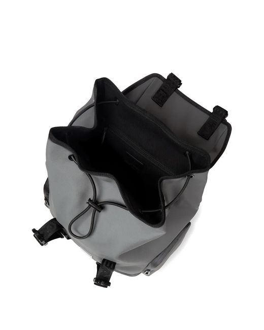 Karl Lagerfeld Gray Venture Buckle-Strap Backpack for men
