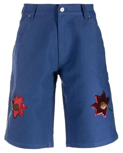 Sky High Farm Blue Sequin-Embellished Detail Shorts for men