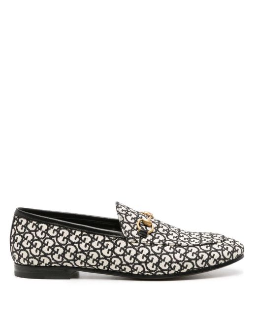 Gucci Gray Jordaan Monogram Loafers