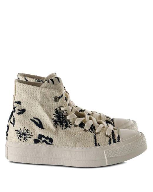 Patterned-detail high-top sneakers Converse de color Natural