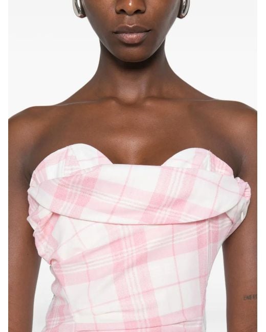 Vivienne Westwood Pink Spiral Check-Print Midi Dress