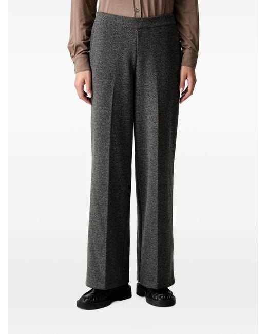 Marc O' Polo Black Pressed-Crease Straight-Leg Trousers