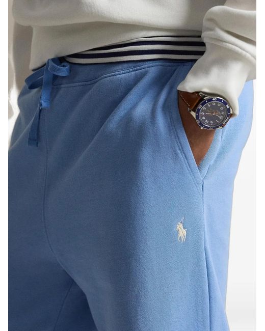 Polo Ralph Lauren Blue Loopback Cotton Trousers for men