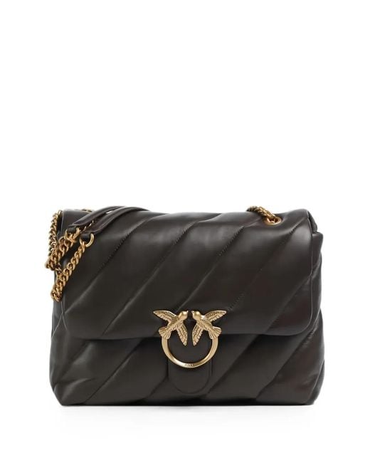 Pinko Black Large Love Puff Quilted Shoulder Bag