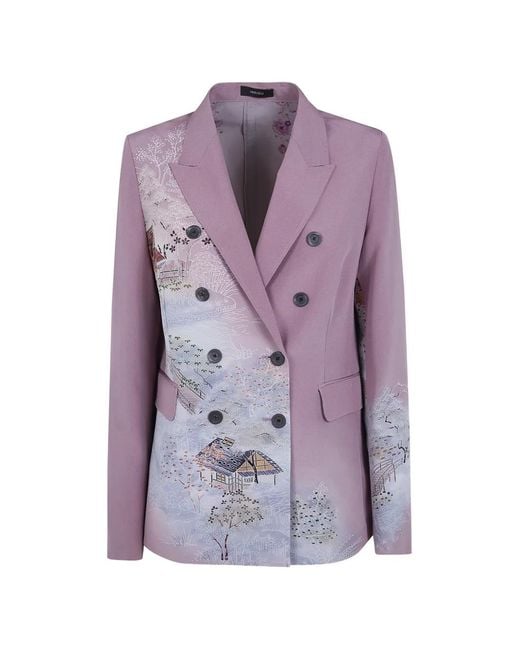 Ibrigu Purple Graphic-Print Blazer