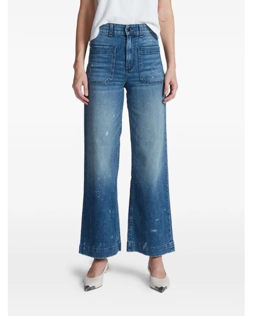 ASKK NY Blue Paint-Splatter Patch-Pocket Jeans