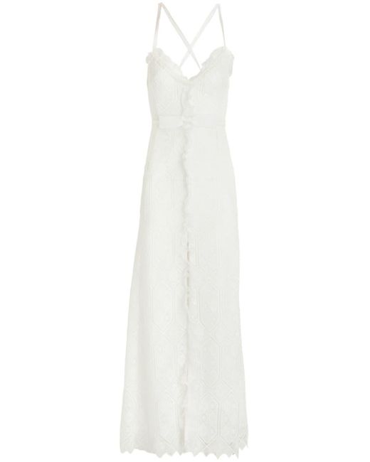 Giambattista Valli White Corded-lace Sleeveless Maxi Dress