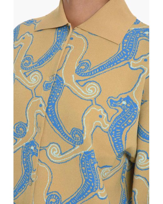 Samsøe & Samsøe Blue Embroidered Short-Sleeve Shirt