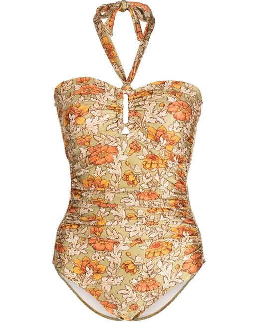 Zimmermann Andie Floral-print Swimsuit in Orange | Lyst Australia