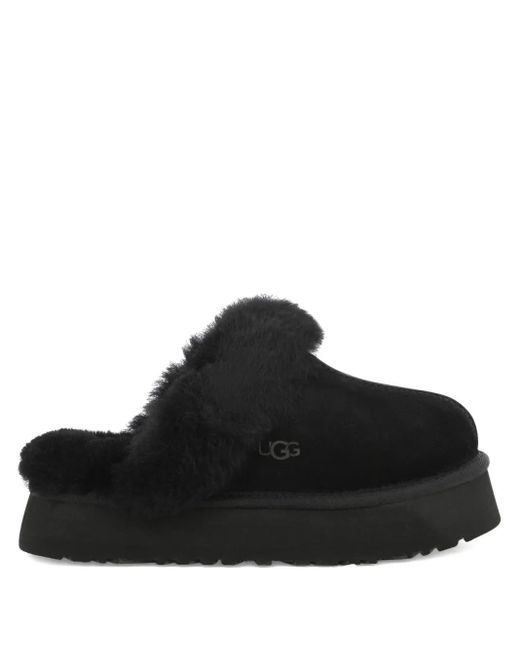 Chaussons Disquette En Fourrure Artificielle Ugg en coloris Black