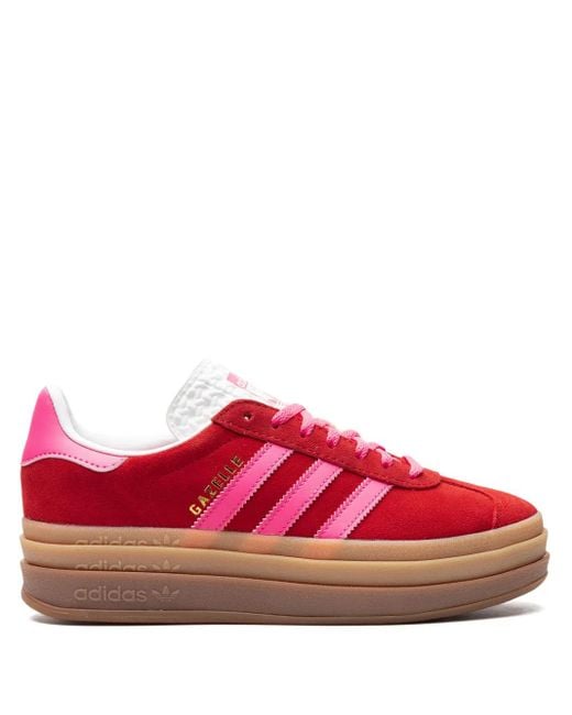 Adidas Red Gazelle Bold Leather Sneakers