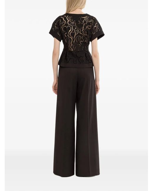 Nissa Black High-Rise Trousers
