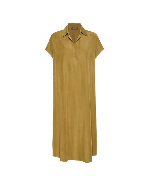 Elena Miro Metallic Button-Up Midi Dress
