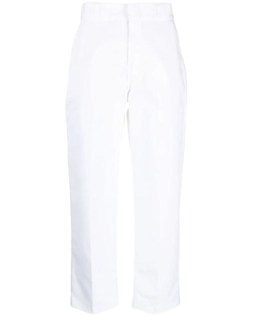 Dickies White Cropped Press-Crease Trousers