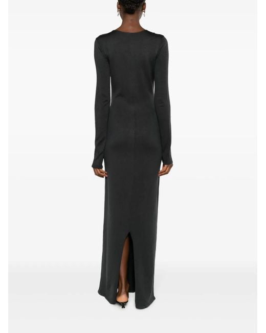Magda Butrym Black Cut-Out Silk Maxi Dress