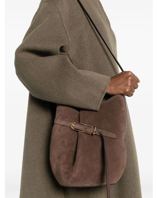 Liffner Brown Suede Bucket Bag