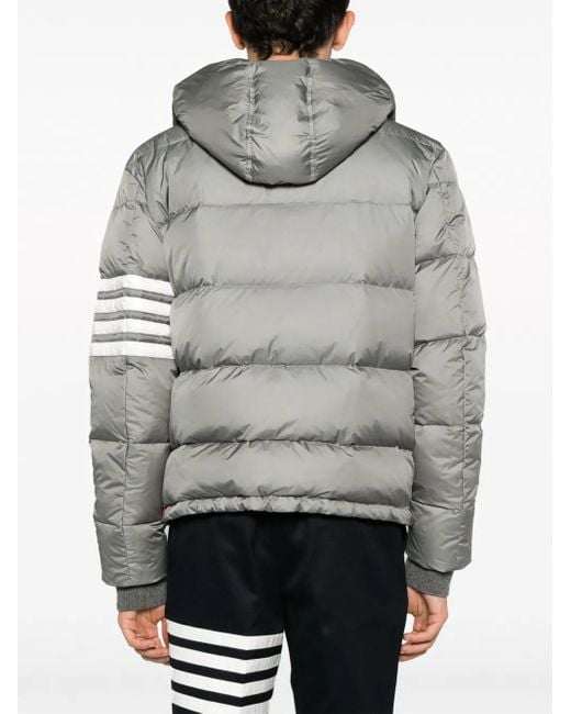 Thom Browne Gray 4-Bar Bomber Jacket for men