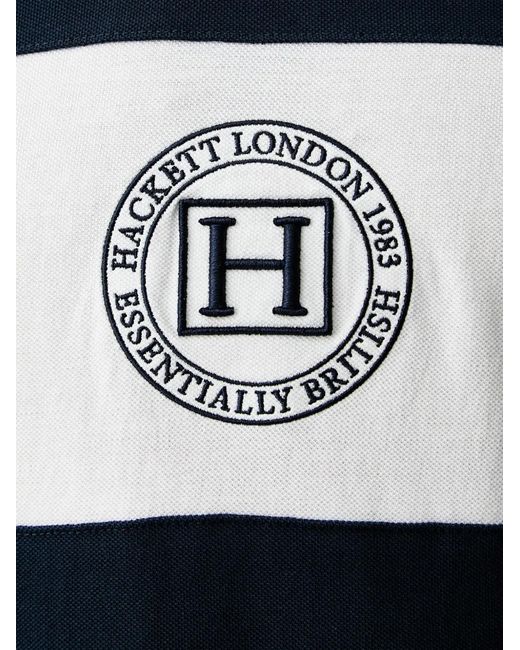 Hackett Blue Logo-Embroidered Buttoned Polo Shirt for men
