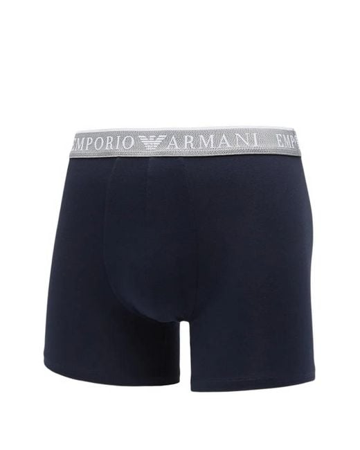 EA7 Blue Boxers À Taille Logo (Lot De Deux) for men