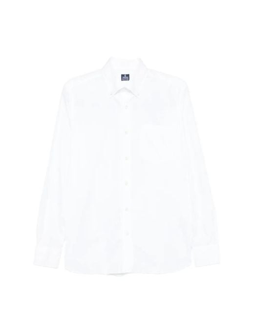 Truzzi White Button-Down Chest-Pocket Shirt for men