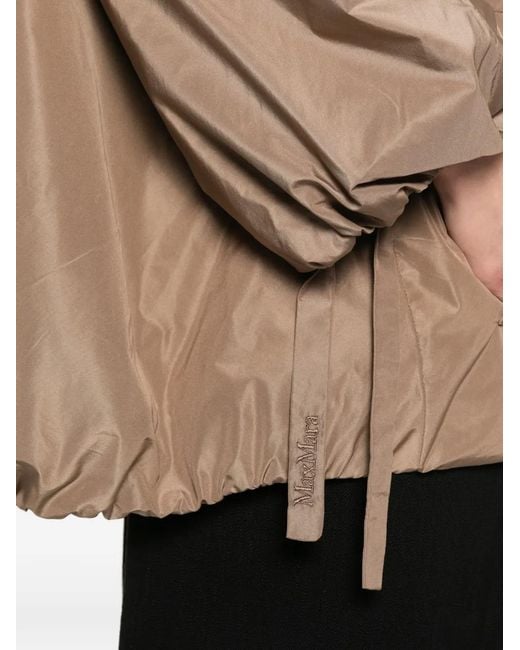Max Mara Natural Drawstrings-Hem Coat