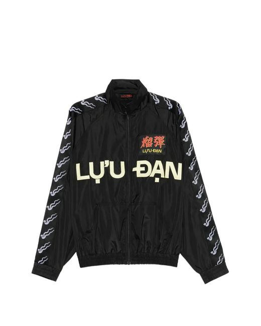 LỰU ĐẠN Black Logo-Embroidered Windbreaker for men