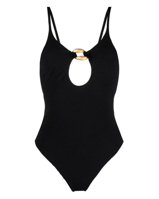 Stella McCartney Black Falabella Pop Cut-out Detalied Swimsuit