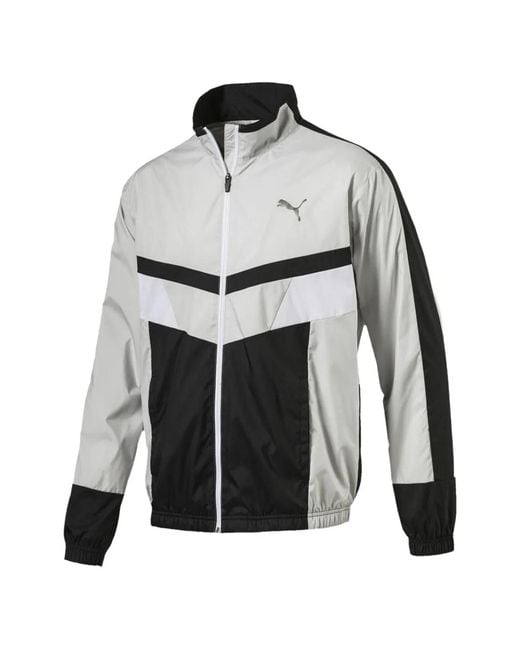 PUMA Gray Woven Track Jacket for men